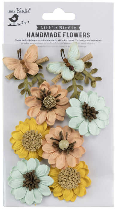 Arcadia Paper Flowers 8/Pkg Sunshine And Lemonade
