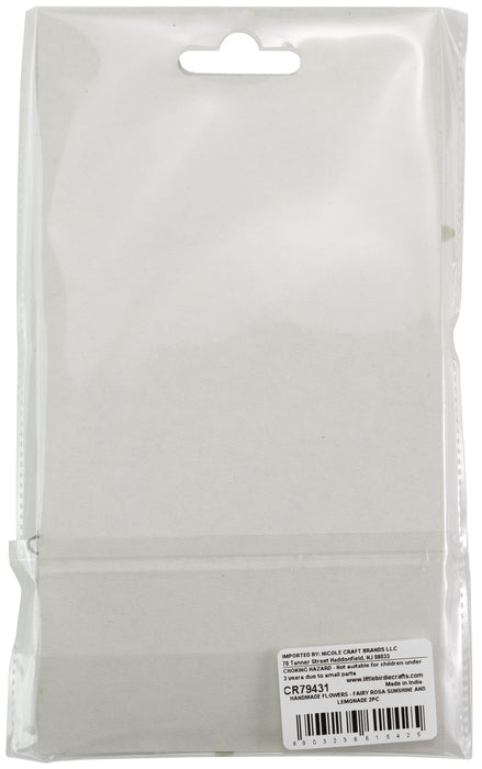 Fairy Rosa Paper Flowers 2/Pkg Sunshine And Lemonade