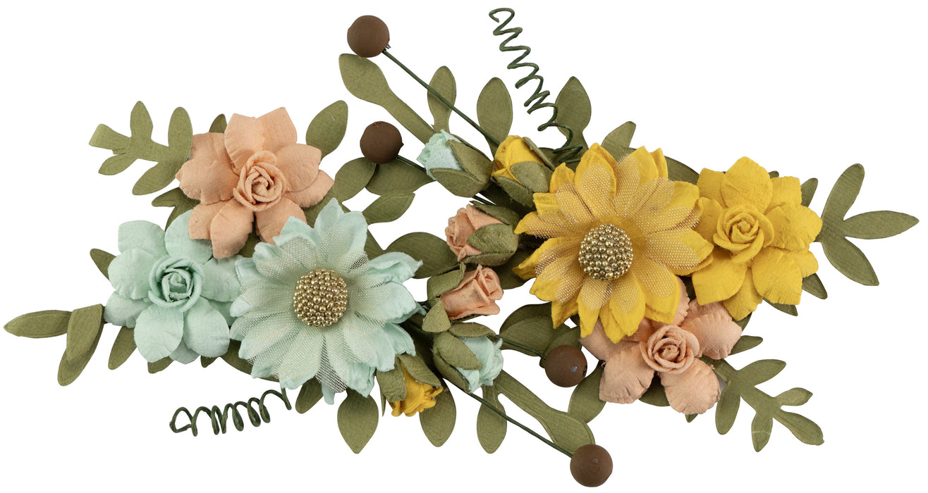 Fairy Rosa Paper Flowers 2/Pkg Sunshine And Lemonade