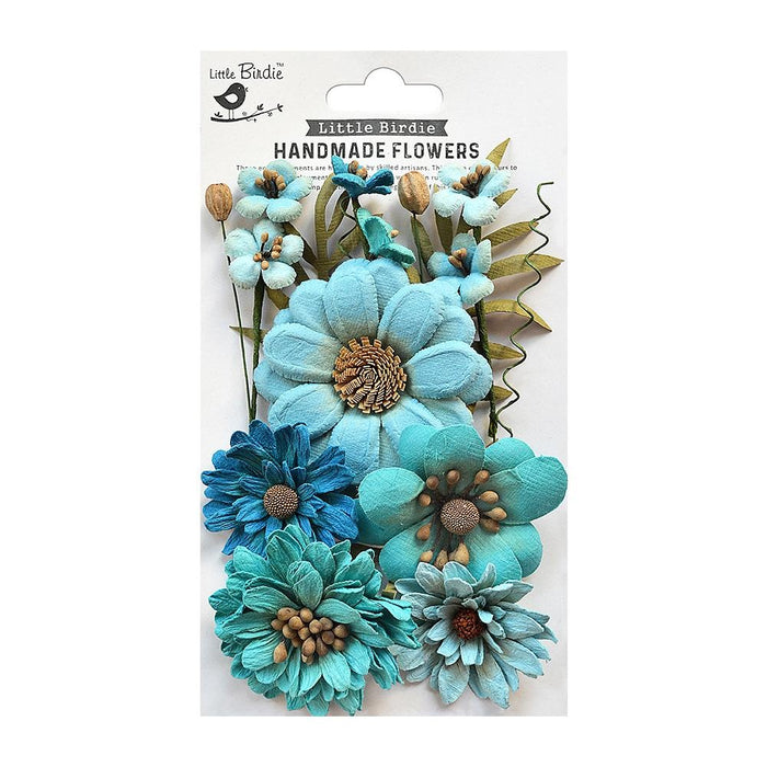 Heleen Paper Flowers 12/Pkg Aqua Medley