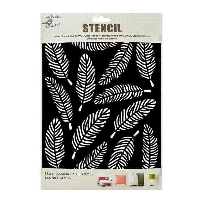 Reusable Stencil 7.3"X9.7" 1/Pkg Feathers