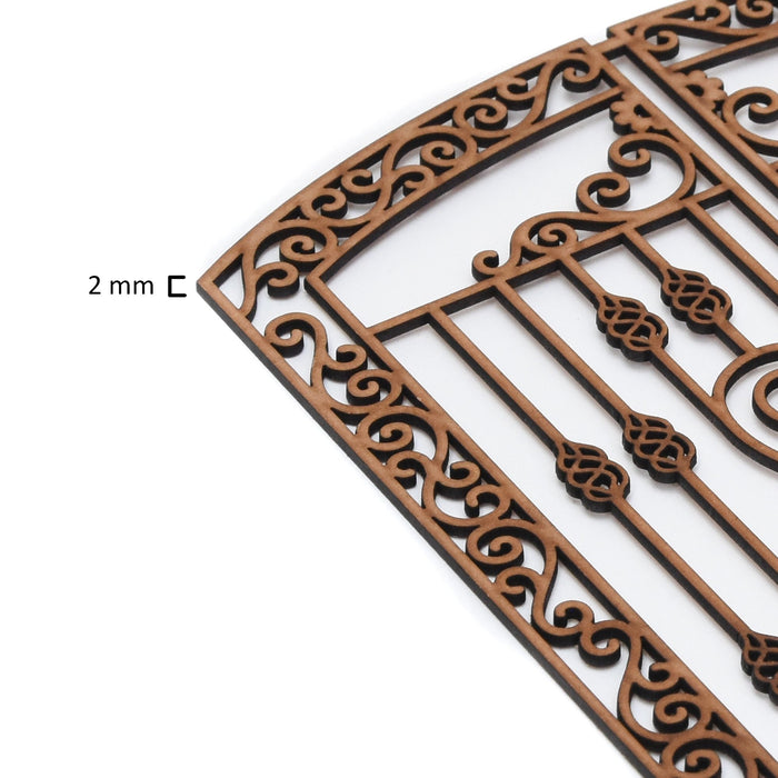 Ornate Unfinished MDF Gate, 6.5 inches x 8 inches