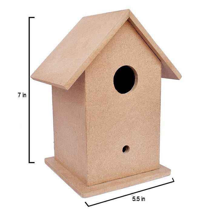 MDF Base Bird House 5.5"X7" 1/Pkg Bird House
