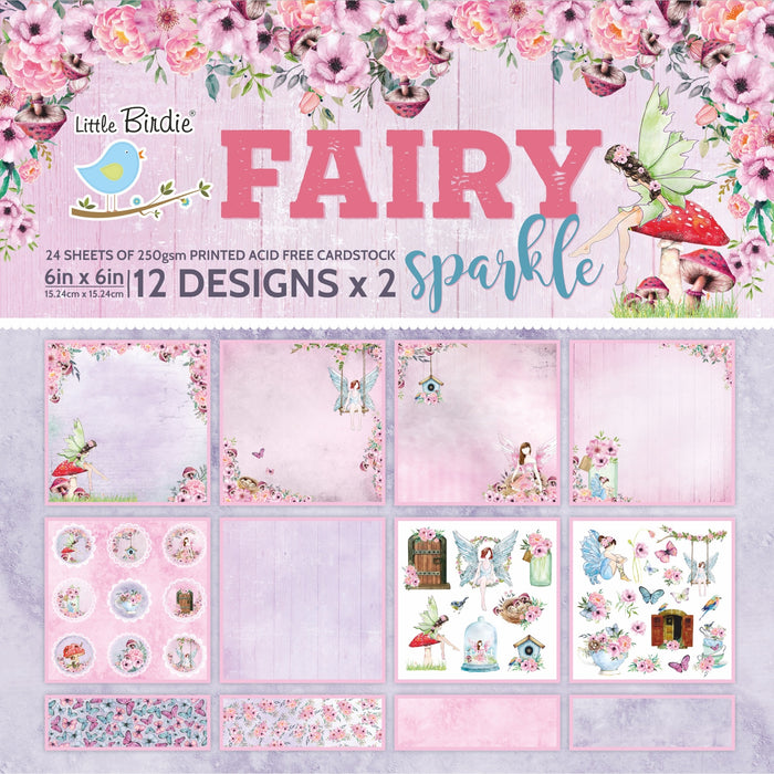 Cardstock Pack 6"X6" 24 Sheets Fairy Sparkle