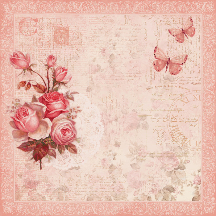 Cardstock Pack 6"X6" 24 Sheets Poppies & Roses