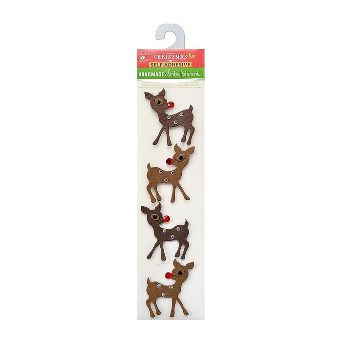 Christmas 3D Embellishment 4/Pkg Reindeer