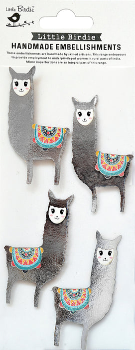 Sticker Embellishment 4/Pkg Lovable Llamas