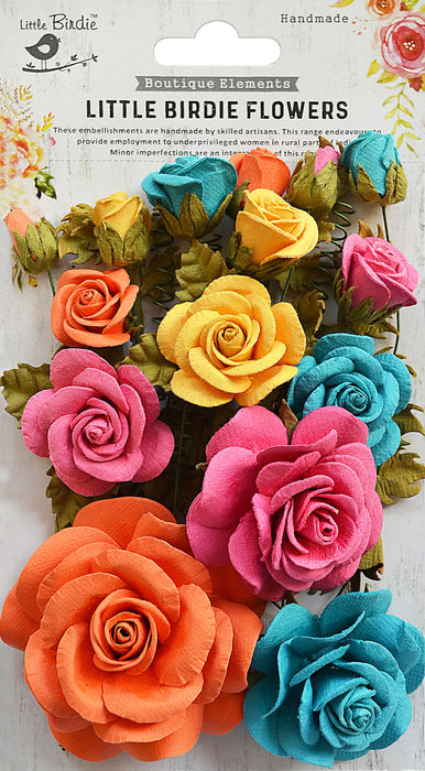 Rosalind Paper Flowers 21/Pkg Vivid Palette