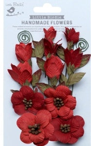 Denny Paper Flowers 13/Pkg Scarlet Blend