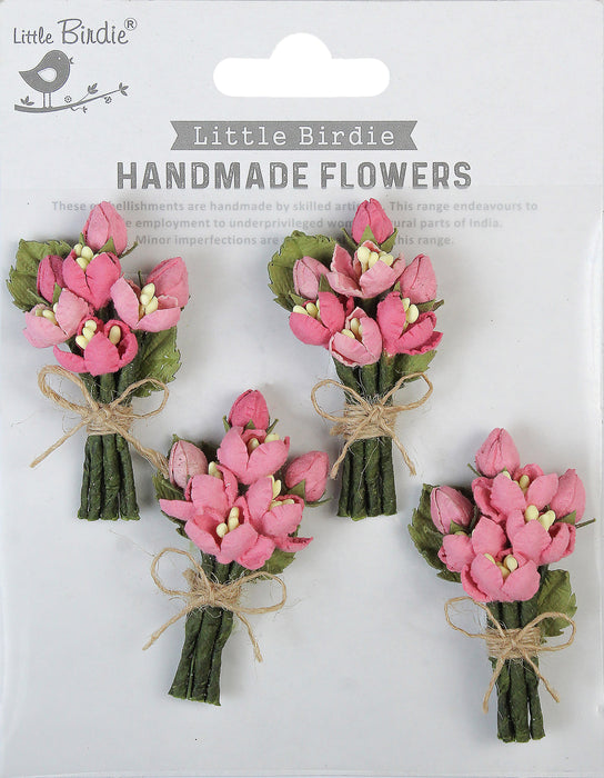 Jubilee Paper Flowers 4/Pkg Rosy Note