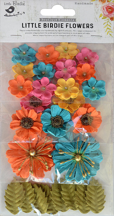 Renae Paper Flower 27/Pkg Vivid Palette
