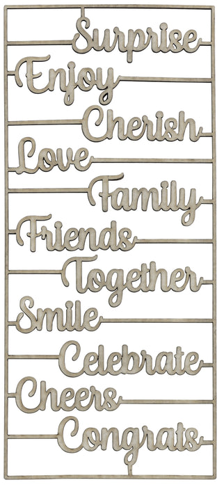 Laser Cut Primed Chipboard 1/Pkg Celebrate Together