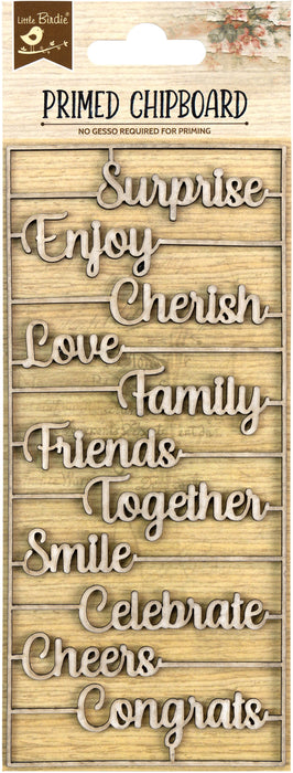 Laser Cut Primed Chipboard 1/Pkg Celebrate Together