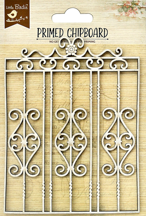 Laser Cut Primed Chipboard 1/Pkg-Classic Scroll Grill