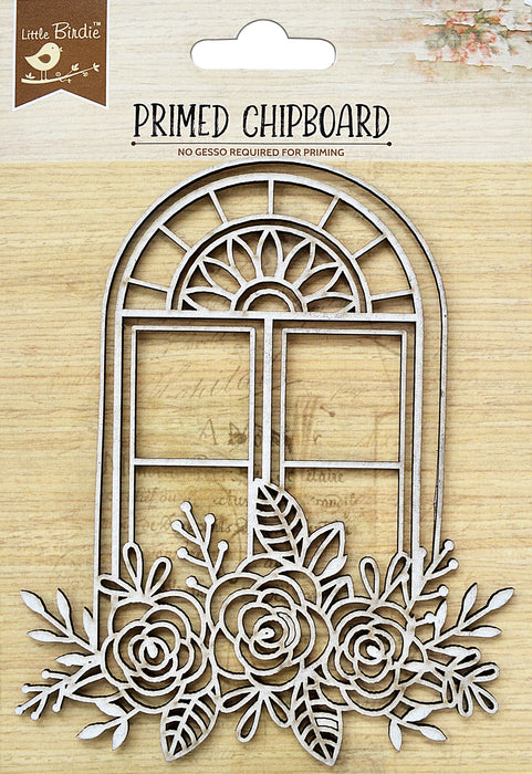 Laser Cut Primed Chipboard 1/Pkg Flower Arch Window