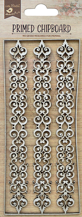 Laser Cut Primed Chipboard 1/Pkg Ornate Scrolls