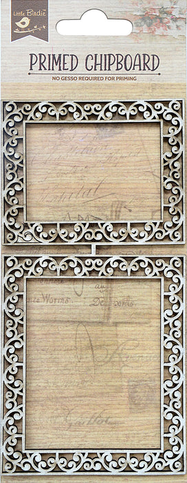 Laser Cut Primed Chipboard 1/Pkg Scroll Border Frame
