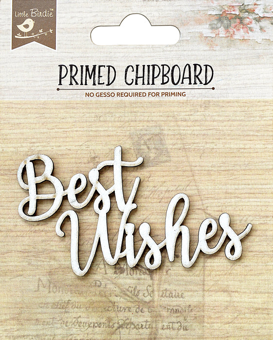 Laser Cut Primed Chipboard 1/Pkg Best Wishes