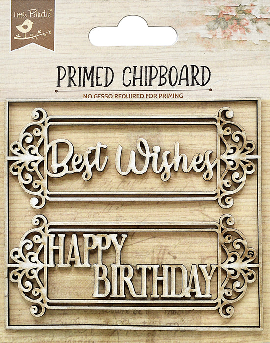 Laser Cut Primed Chipboard 1/Pkg Happy Birthday