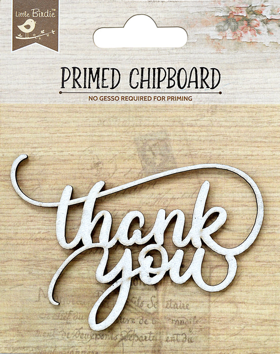 Laser Cut Primed Chipboard 1/Pkg-Thank You
