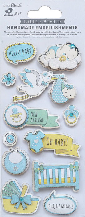 3D Embellishment 21/Pkg Little Hands Tiny Feet