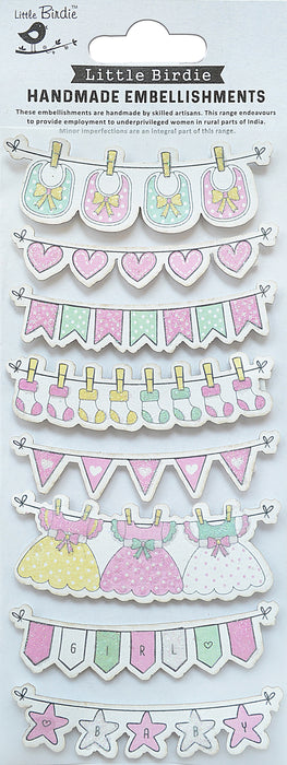 Baby Embellishments 8/Pkg Socks And Bibs Pink