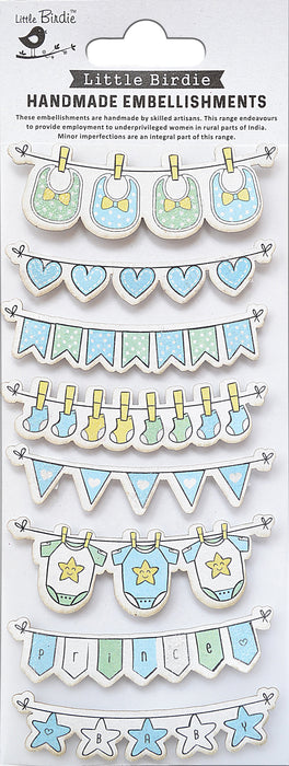 Baby Embellishments 8/Pkg Socks And Bibs Blue