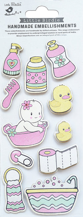 3D Embellishment 21/Pkg Little Hands Tiny Feet