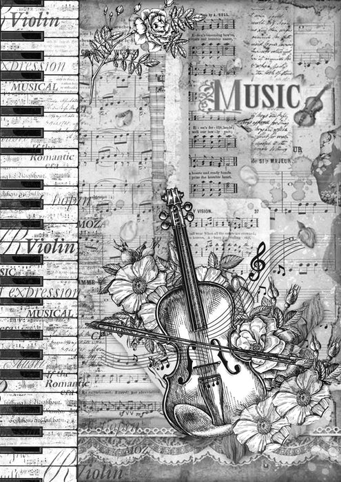Little Birdie Decoupage Paper A4 2/Pkg-Musical Garden