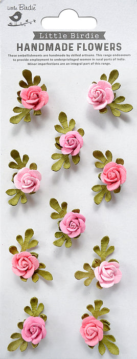 Petite Rose Paper Flowers 10/Pkg Poppies And Roses
