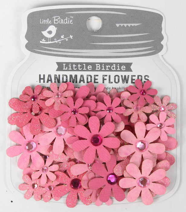Sparkle Florettes Paper Flowers 60/Pkg-Rosy Note
