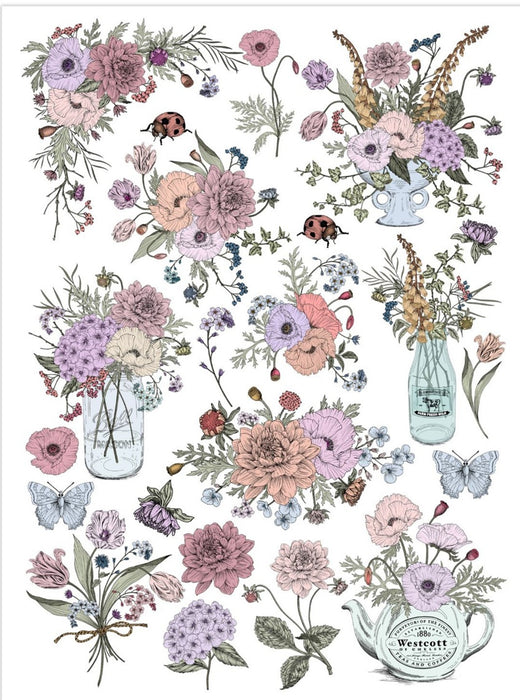 Deco Transfer Sheet A4 1 Sheet Blooms And Bugs