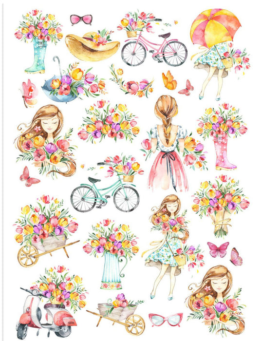 Deco Transfer Sheet A4 1 Sheet Flower Love
