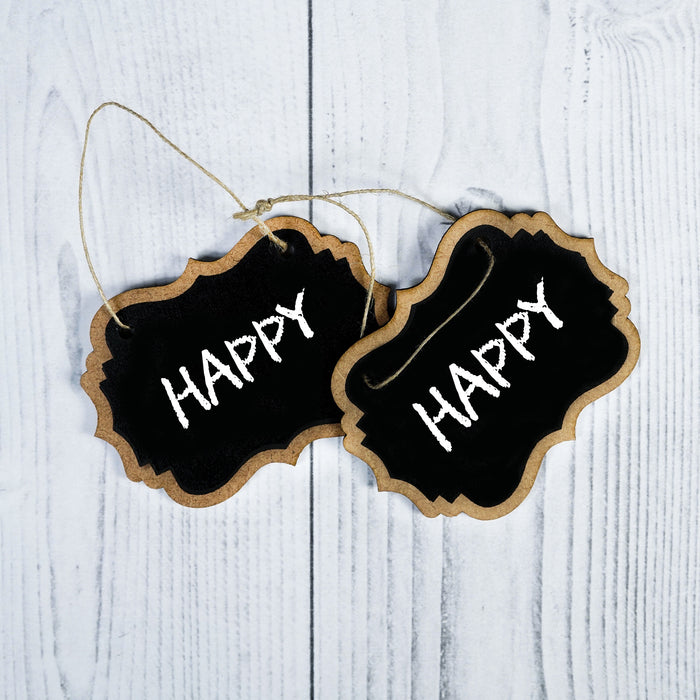 Hanging Mini Chalkboard Sign 2/Pkg Oval