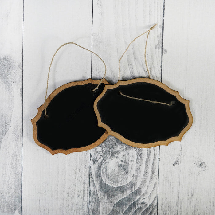 Hanging Mini Chalkboard Sign 2/Pkg Oval