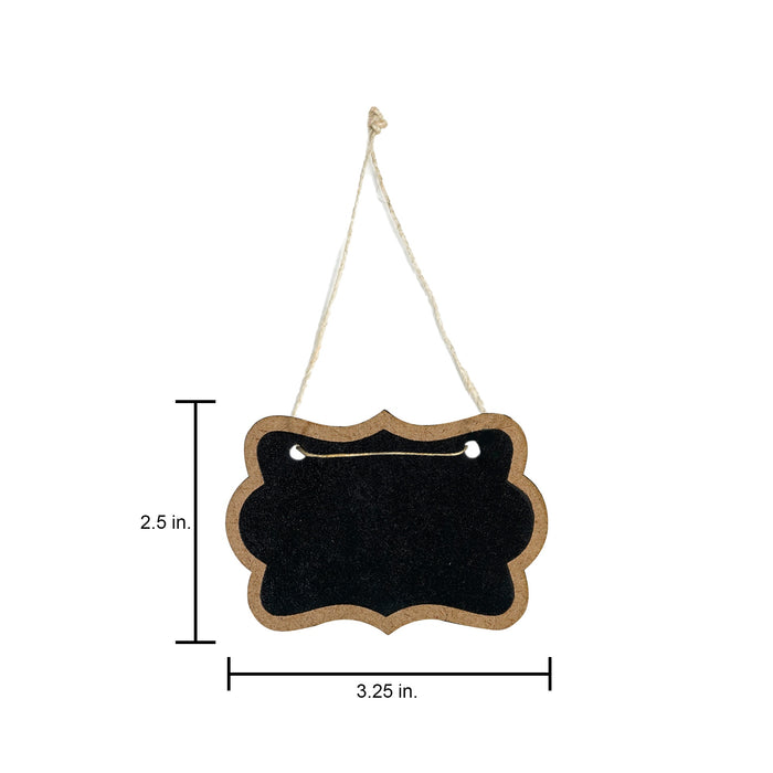 Hanging Mini Chalkboard Sign 2/Pkg Scalloped Oval