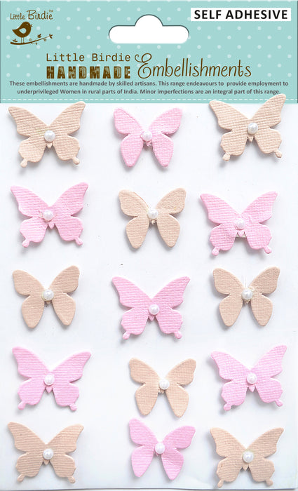 Pearl Butterfly 15/Pkg Raspberry Ice