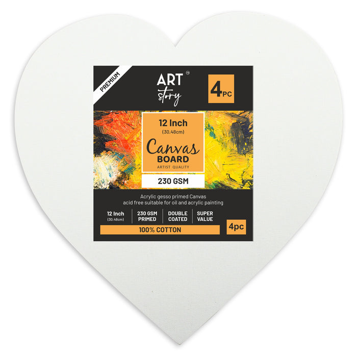 Canvas Board 4 packs, Heart