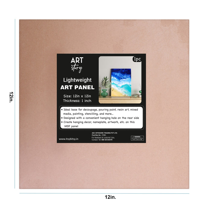 MDF Lightweight Art Panel 12"X12" 1/Pkg