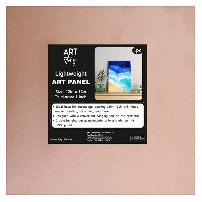 MDF Lightweight Art Panel 12"X12" 1/Pkg