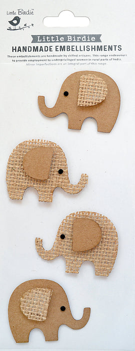 Sticker Embellishment Sticker 4/Pkg Elephant Craft