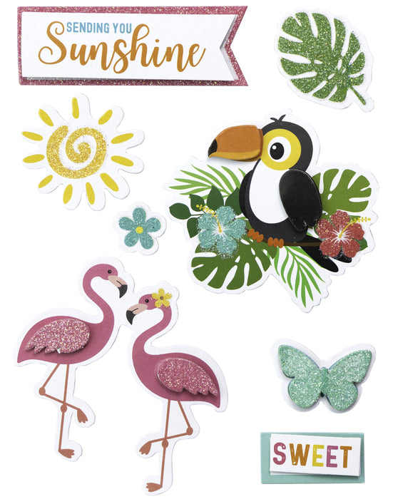 3D Embellishment 8/Pkg Sweet Sunshine