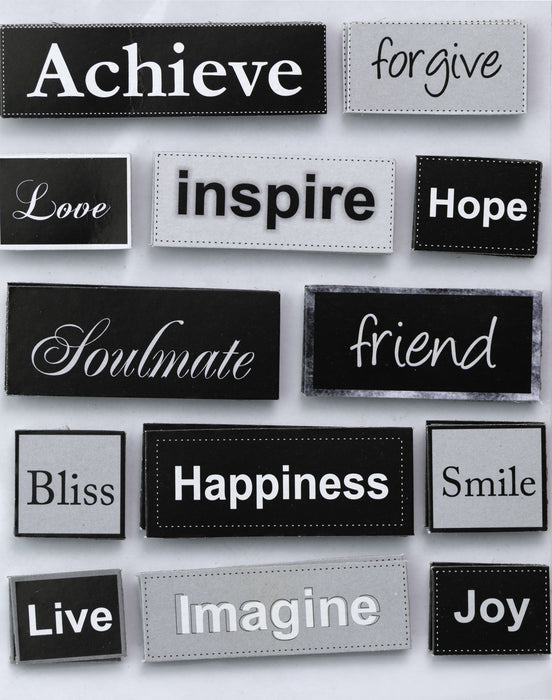 3D Embellishment 13/Pkg Love & Smile