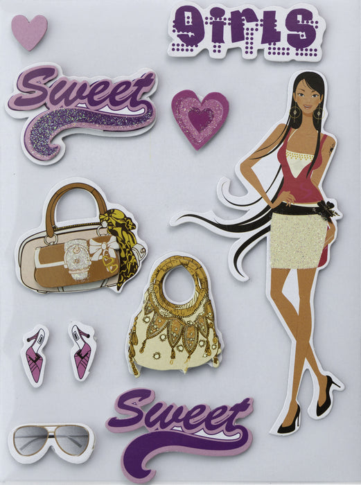 3D Embellishment 11/Pkg Sweet Girls