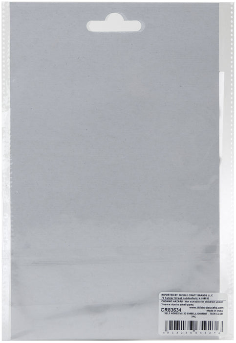3D Embellishment 6/Pkg Teen Club