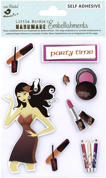 3D Embellishment 11/Pkg Cocktail Party