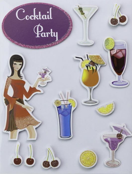 3D Embellishment 11/Pkg Colorful Carnival