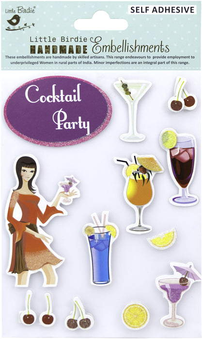 3D Embellishment 11/Pkg Colorful Carnival