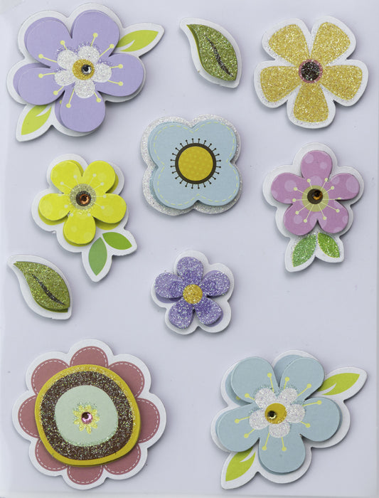 3D Embellishment 10/Pkg Garden Flora