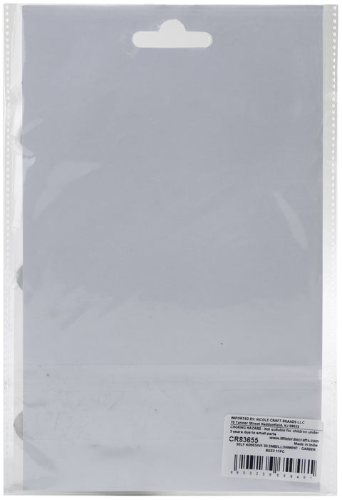 3D Embellishment 11/Pkg Garden Buzz